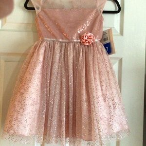 Girls part dress  pink sparkle sequined dress size 7 New w tag